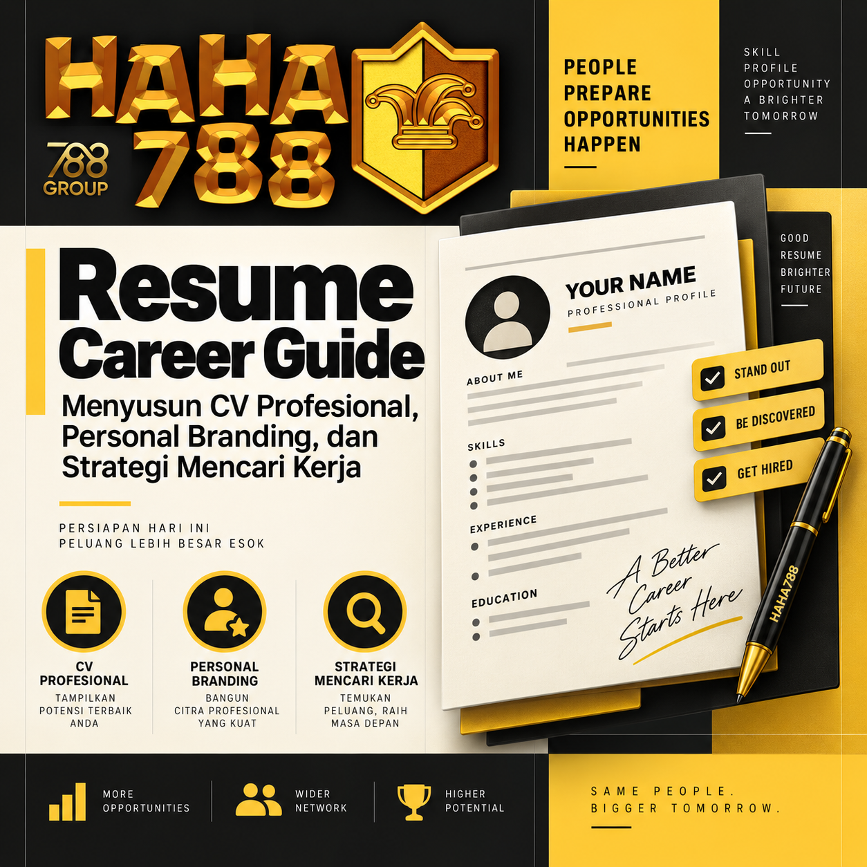 HAHA788 | Resume Career Guide: Menyusun CV Profesional, Personal Branding, dan Strategi Mencari Kerja