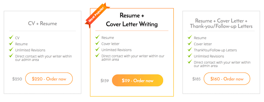 CareersBooster.com resume writing packages