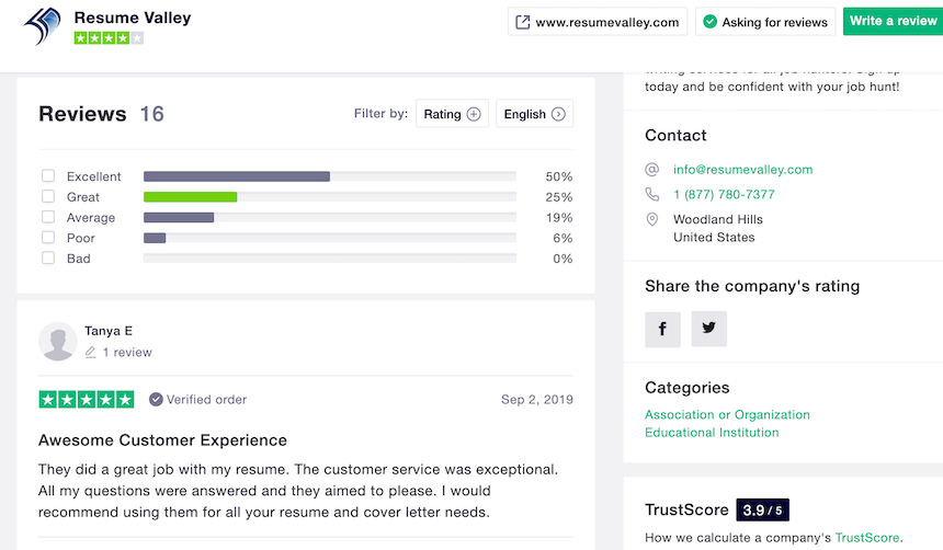 resumevalley.com reputaion is positive