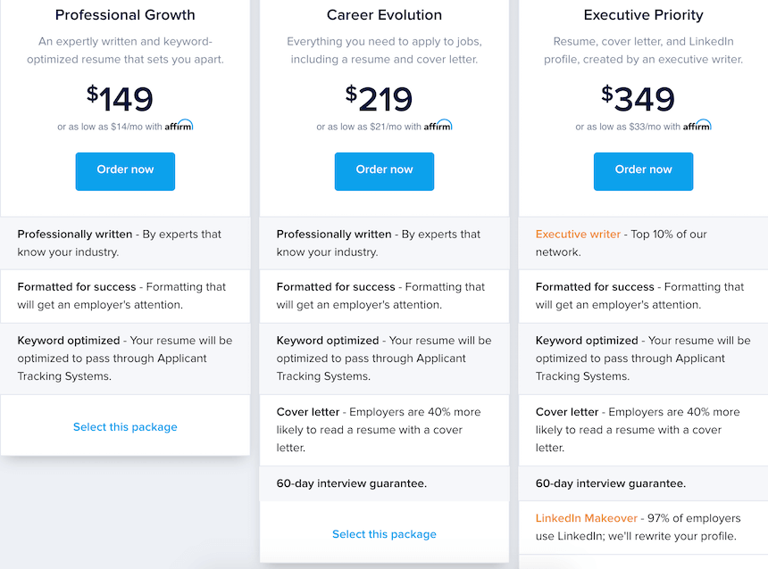 topresume.com prices